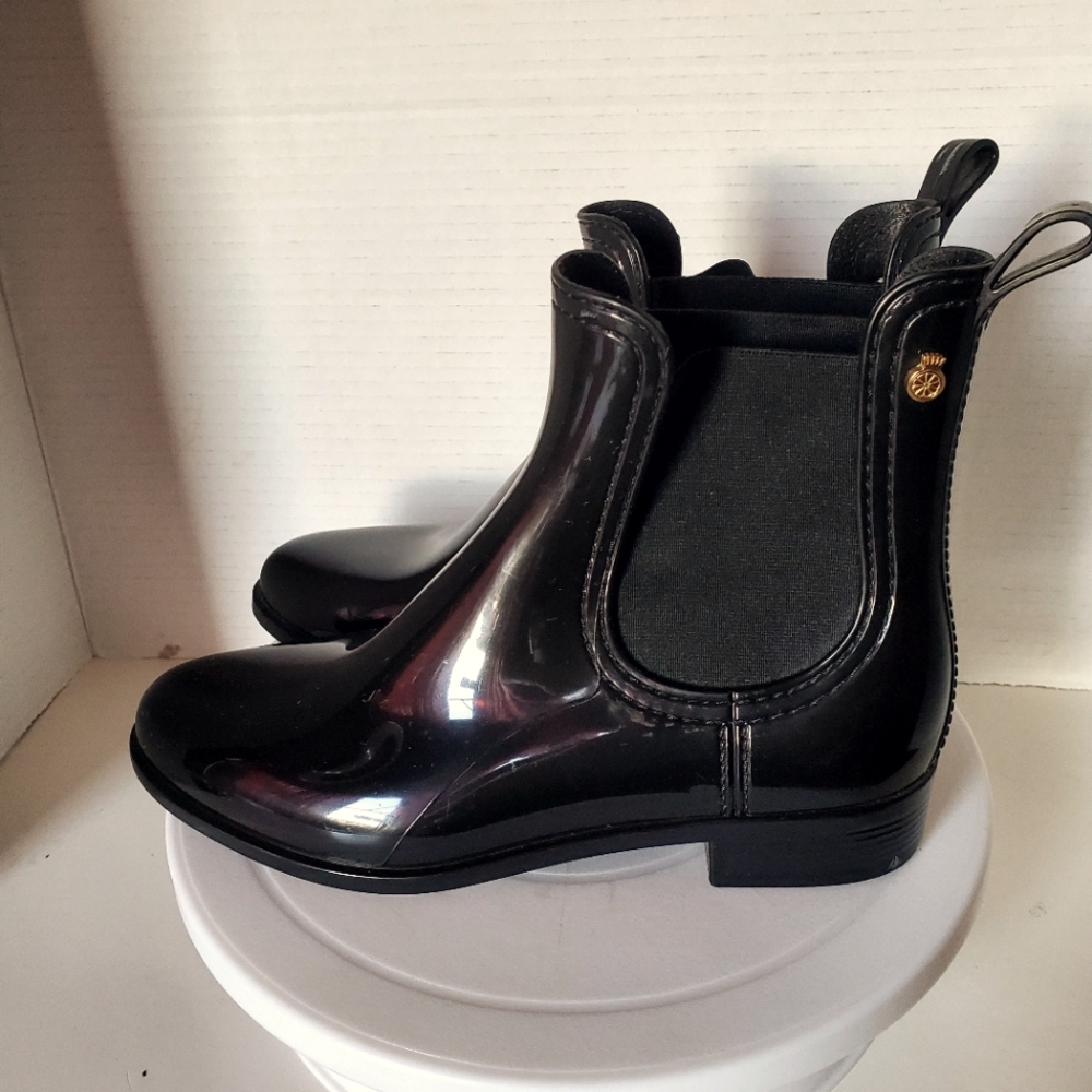 Lemon Jelly Splash Black Waterproof Booties Size 8 Or 38